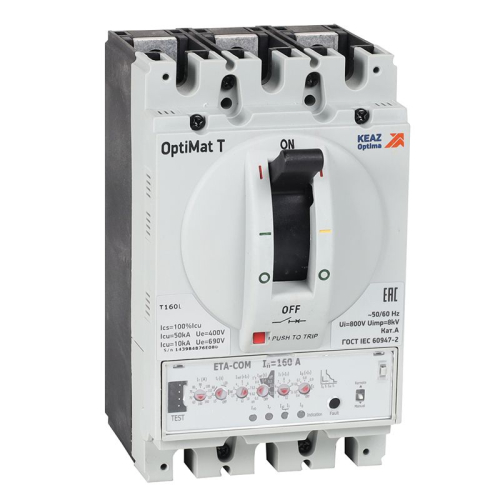 Выключатель автоматический 3п 160А OptiMat T160L ETA КЭАЗ 355878