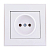 Розетка 1-м СП Rain 16А IP20 без заземл. керамика бел. LEZARD 703-0202-121