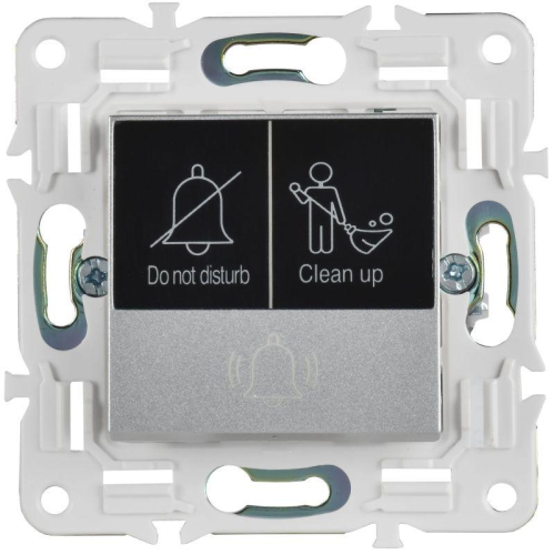 Кнопка звонка SKANDY 10А SK-V17S для отелей с индикацией серебр. IEK SK-V14-2-10-K23