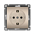 Розетка 1-м СП Афина 16А IP20 с заземл. механизм шампань Universal A0028-Br