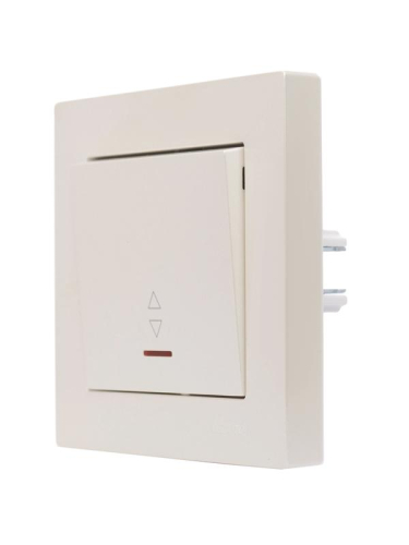 Переключатель проходной 1-кл .СП Vesna с индикацией механизм жемчуж./бел. перламутр. LEZARD 742-3088-114