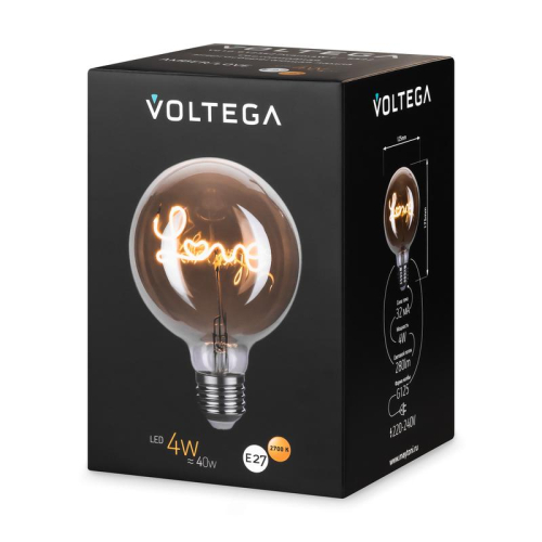 Лампа светодиодная филаментная Loft 271 G125 4Вт 2700К E27 Voltega 8522