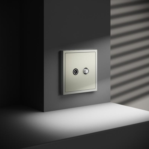 Розетка телевизионная оконечная TV + SAT 2-м СП S70 механизм сталь Voltum VLS060405