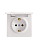 Розетка 1-м ОП LETO с заземл. с крышкой LETO ПБТ бел. LEZARD 752-0200-123B