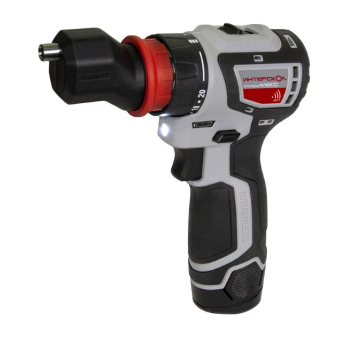 Дрель-шуруповерт акуумуляторная бесщеточн. ДА-10/12В 36 КомбиМАКС (Li-ion сумка 2 аккум. 2А.ч 4 насадки) ИНТЕРСКОЛ 687.2.2.78