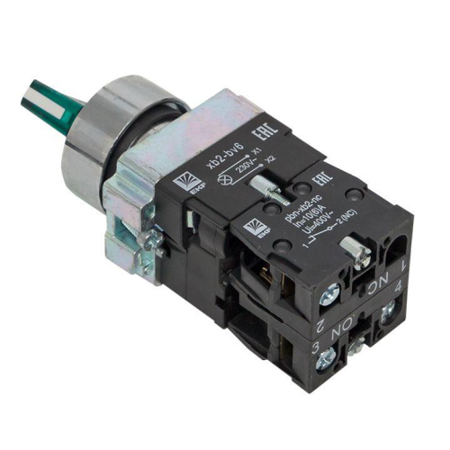 Переключатель BD21 2P с зел. подстветкой 230В NO PROxima EKF xb2-bk21-g-230