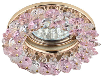 Светильник DK16 GD/WH/PK декор &quot;круглый с мелкими хрусталиками&quot; зол./прозр./роз. ЭРА C0043795