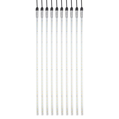 Гирлянда светодиодная "Тающие сосульки" 10шт х 50см шаг 100см 600LED тепл. бел. 24В провод каучук черн. соединяется Neon-Night 256-427