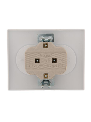 Розетка 2-м СП Karina 16А IP20 без заземл. керамика бел. LEZARD 707-0200-128