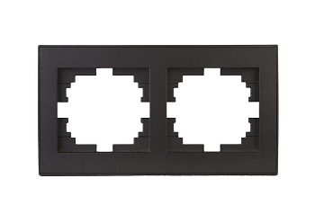 Рамка 2-м Rain горизонт. матов. черн. графит LEZARD 703-4141-147