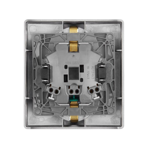 Розетка Inspiria 16А 250В 2х2p+E защ. шторки безвинт. зажимы антрацит IEK 673758