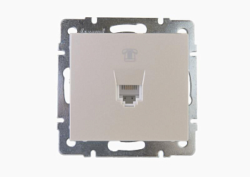 Розетка телефонная Rain RJ11 евро стандарт механизм жемчуж./бел. перламутр. LEZARD 703-3088-137