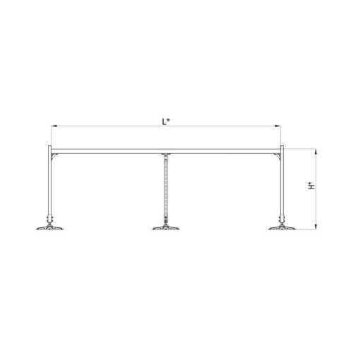 Конструкция опорная для горизонт. прямоугол. воздуховодов и метал. лотков кабеленесущих систем TECHNORAPTOR FOOT 3000х1000 KM-TR-F-SSHRAD-3000-1000 КМ TR0092
