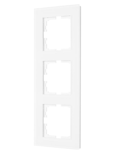 Рамка 3-местн. вертик. VESNA стекло бел. матов. LEZARD 742-5380-153