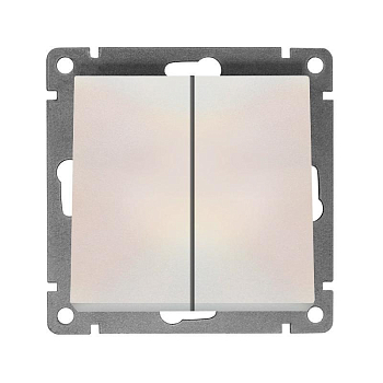 Выключатель 2-кл. СП Афина 10А IP20 механизм жемчуж. Universal A0023-OBr