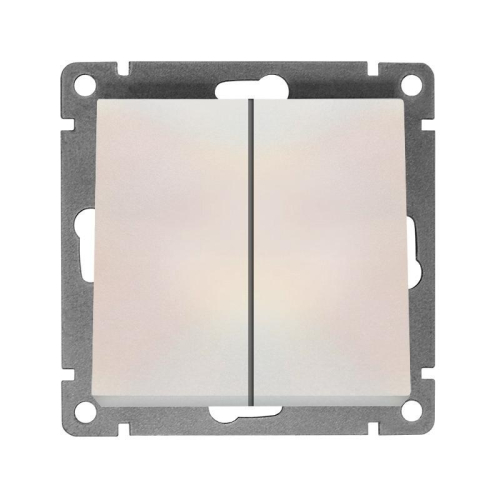 Выключатель 2-кл. СП Афина 10А IP20 механизм жемчуж. Universal A0023-OBr