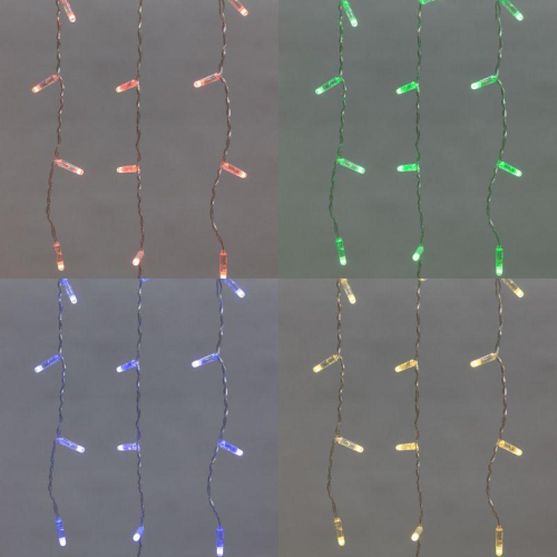 Гирлянда светодиодная "Айсикл" (бахрома) 4.8х0.6м 176LED RGB 19Вт 230В IP65 провод прозр. Neon-Night 245-209