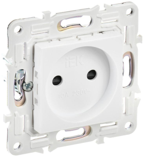 Розетка SKANDY 10А без заземл. защ. штроки SK-R01W арктич. бел. IEK SK-R13-10-K01
