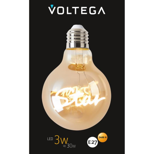 Лампа светодиодная филаментная Loft 271 G80 3Вт 2400К E27 Voltega 8583