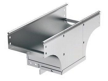 Ответвитель-переходник для лотка Т-образ. верт. TDSA 300х400 в комплекте с крепеж. эл. цинк-ламель DKC 37617KZL