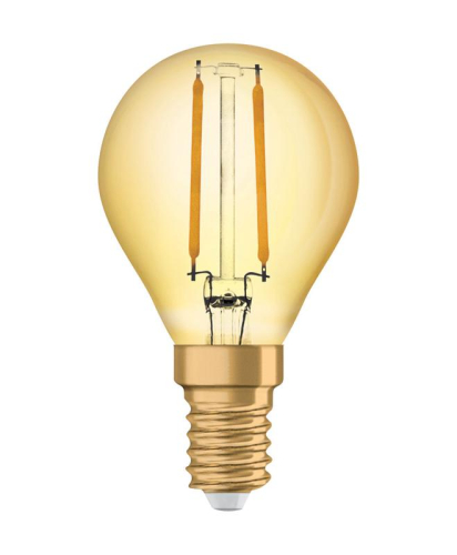 Лампа светодиодная филаментная Vintage 1906 LED CL P FIL GOLD 22 non-dim 2.5W/824 2.5Вт 2400К тепл. бел. E14 220лм 220-240В (замена 22Вт) зол. OSRAM 4058075290815