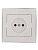 Розетка 1-м СП Rain 16А IP20 без заземл. с хром. боковой вставкой керамика бел. LEZARD 703-0225-121