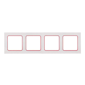 Рамка 4-м Стокгольм бел. с линией цвета красн. PROxima EKF EAM-G-305-10