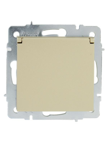 Розетка 1-м СП Vesna с заземл. с крышкой ПБТ механизм титан LEZARD 742-3788-123B