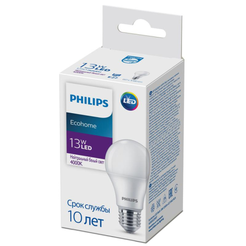 Лампа светодиодная Ecohome LED Bulb 13Вт 1250лм E27 840 RCA Philips 929002299717