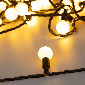 Гирлянда светодиодная ARD-BALL-CLASSIC-D23-10000-BLACK-80LED WARM (230В 3.5Вт) (IP65) Ardecoled 025617