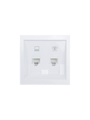 Розетка компьютер+телефон СП ZIMA бел. LEZARD 704-0288-143