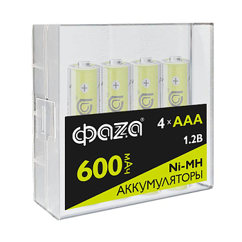 Аккумулятор AAA/HR03 Ni-MH 1.2В 600мА.ч Box-4 (уп.4шт) ФАZА 5059740