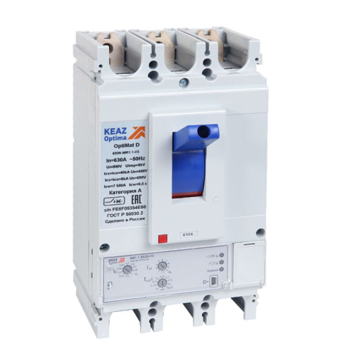 Выключатель автоматический 3п 400А диапазон уст. 160...400А 65кА OptiMat D400Н-MR1.1-У3 КЭАЗ 321648