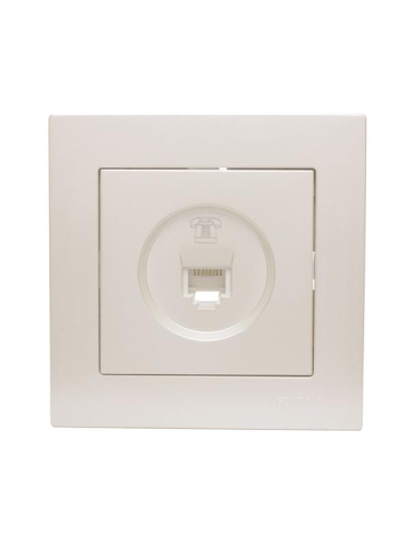 Розетка телефонная СП Vesna евро стандарт механизм жемчуж./бел. перламутр LEZARD 742-3088-137