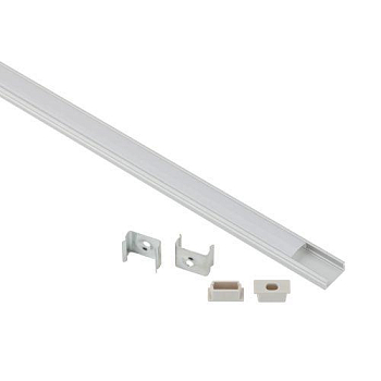 Комплект с накладным анодированным профилем 1506-1m 15х6мм. 1м САВ262 сереб. Эра Б0062757