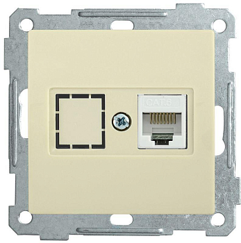 Механизм розетки комп. СП BOLERO РК11-1-Б RJ45 Cat6 крем. IEK EKB16-01-K33