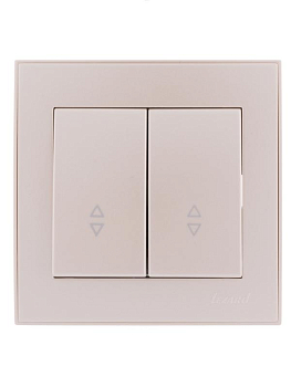 Переключатель проходной 2-кл. СП Rain 10А IP20 жемчуж./бел. метал. LEZARD 703-3030-106