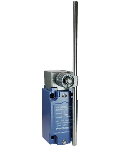 Выключатель путевой ВП 36-2153М-66 У2 круглый стальной рычаг регулир. по длине 1з+1р безинерционный 30х60мм без сальника 3А IP66 Электротехник ET007302