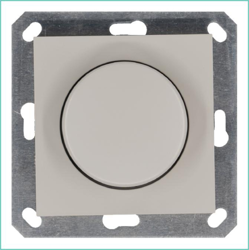 Светорегулятор поворотно-нажимной (диммер) LED 30-400Вт 1gang 2way механизм тауп Jasmart G4012T