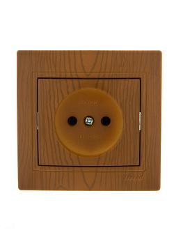 Розетка 1-м СП Mira 16А IP20 без заземл. керамика ольха LEZARD 701-0701-121