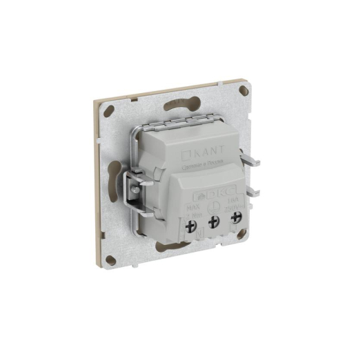 Розетка силовая KANT 2P+E защ. шторки ванильн. марципан DKC 7015003