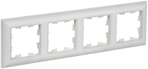 Рамка 4-м BRITE РУ-4-БрАБ арктич. бел./бел. IEK BR-M42-12-K91