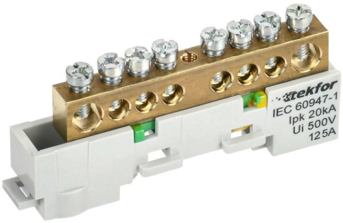 Шина PE "земля" неизол. на универс. держ. 8х12-8-Ж TEKFOR IEK TF-NN20-08-DL-K05