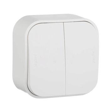 Выключатель 2-кл. ОП Quteo 10А IP20 10AX бел. Leg 782202