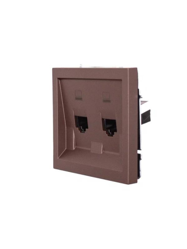 Розетка 2-мест. компьютерная СП ZIMA IP20 шоколад LEZARD 704-7388-141