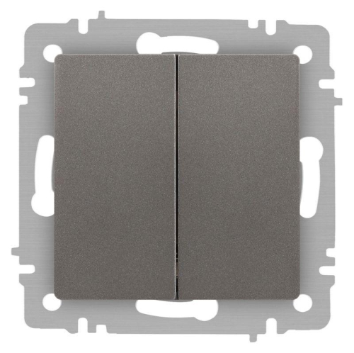 Переключатель Accent 6-107-09 двойн. 10А-250В IP20 СУ AL/CU титан Intro Б0063572