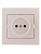 Розетка 1-м СП Rain 16А IP20 без заземл. керамика жемчуж./бел. метал. LEZARD 703-3030-121