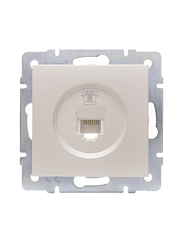 Розетка телефонная СП Vesna евро стандарт механизм жемчуж./бел. перламутр LEZARD 742-3088-137