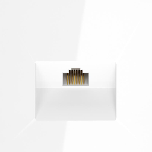 Розетка компьютерная 1-м СП S70 RJ45 кат.6 механизм бел. глянцевый Voltum VLS060101
