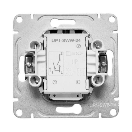 Выключатель 2-кл. СП Эпика с подсветкой механизм черн. EKF UP1-SWB-24